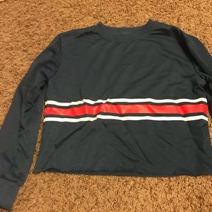 Navy Blue Crop Top